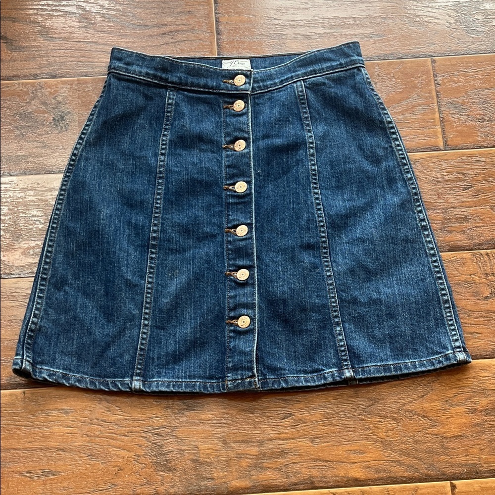 J Crew Denim Button-Front Skirt - Size 27